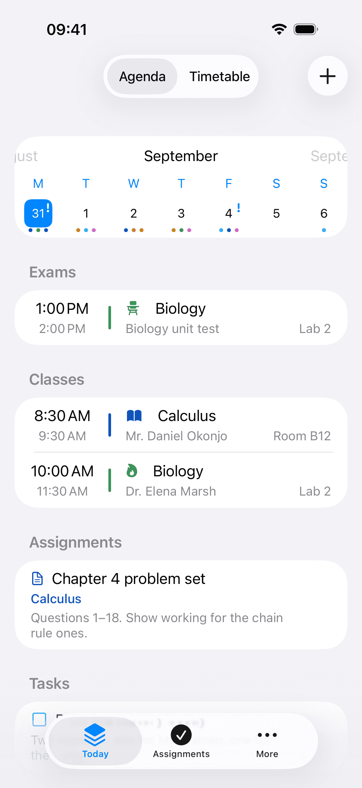 Agenda Screen