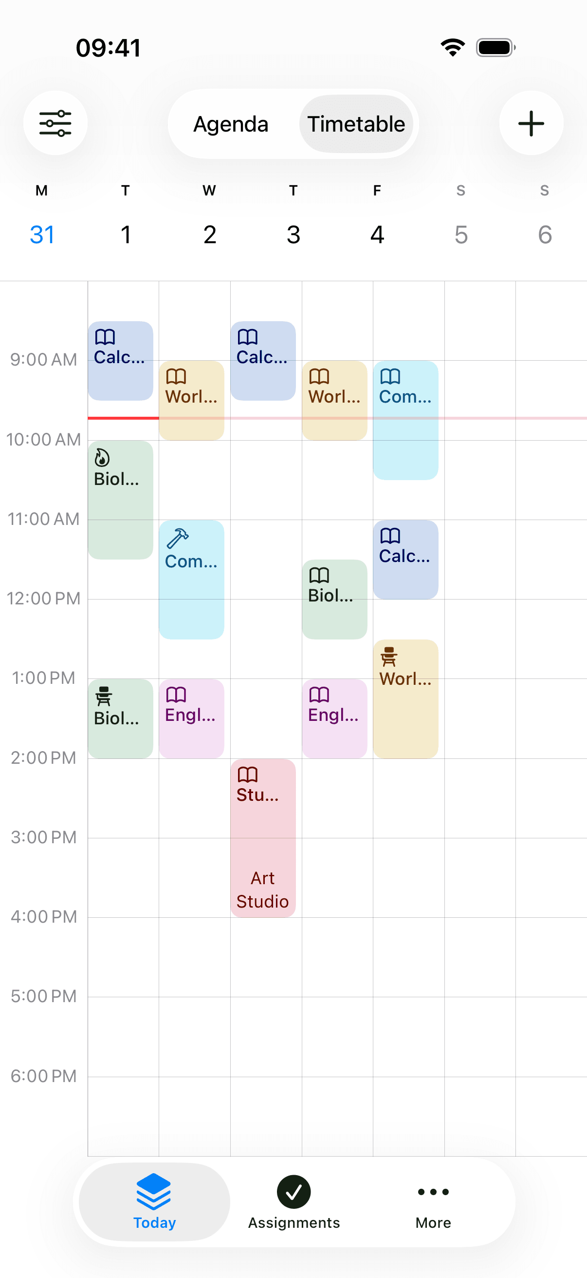 Timetable Screen