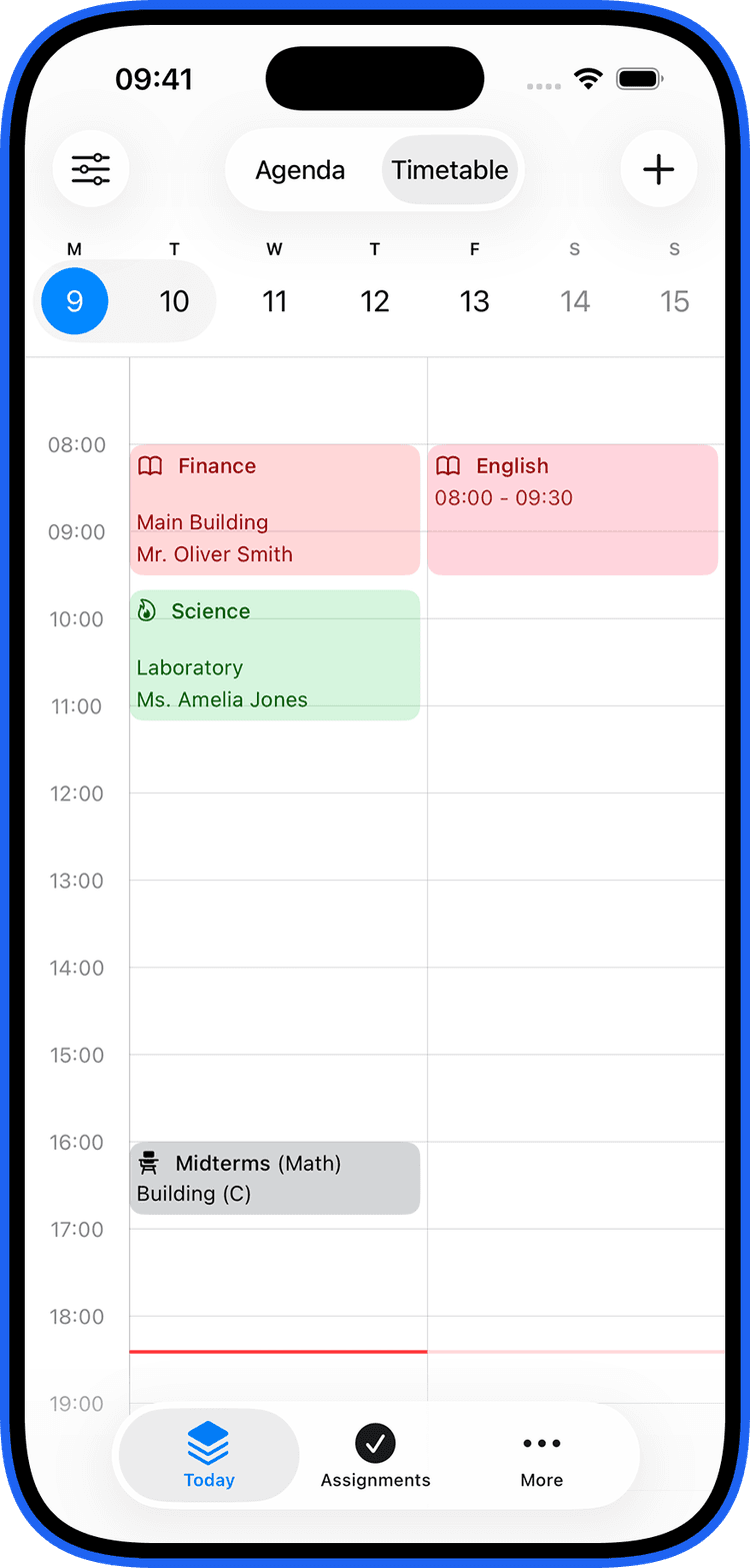 Timetable Screen